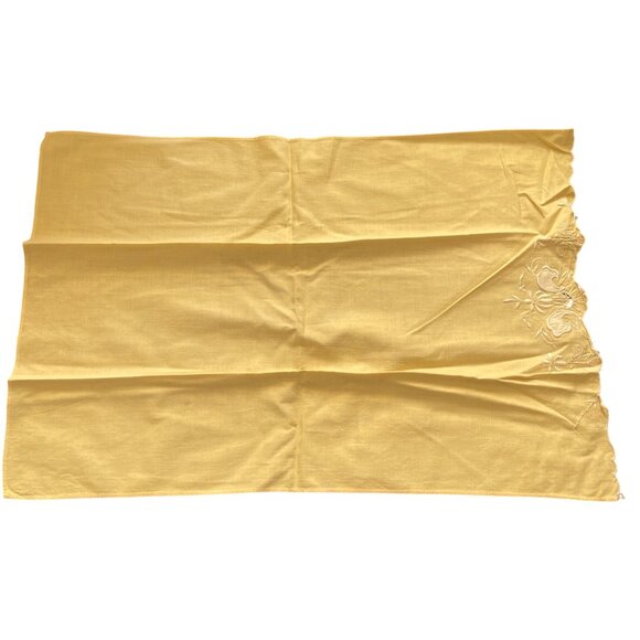 VTG Hand Towel Tea Towel Yellow Green Embroidered READ STAINS - Picture 11 of 11